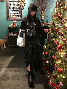 「アイテム（ニットキャップ/ビーニー）」を使った、miyuさん（レディース・158cm）の秋コーディネート