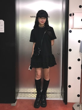「アイテム（ハンチング/ベレー帽）」を使った、miyuさん（レディース・158cm）の夏コーディネート