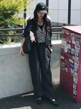 「韓国ファッション」｜「アイテム（パーカー）」を使った、miyuさん（レディース・158cm）の秋コーディネート
