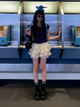 「アイテム（ブーツ）」を使った、miyuさん（レディース・158cm）の夏コーディネート