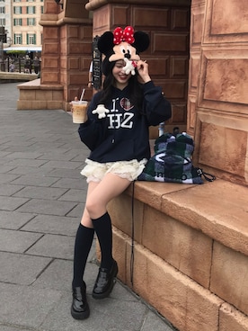 「アイテム（バックパック/リュック）」を使った、miyuさん（レディース・158cm）の秋コーディネート