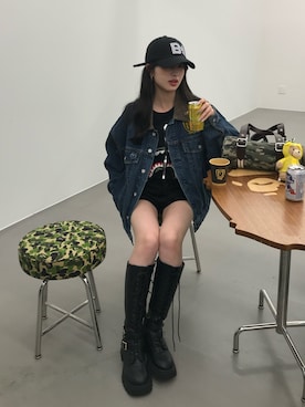 「アイテム（その他アウター）」を使った、miyuさん（レディース・158cm）の秋コーディネート