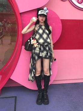 「HYSTERIC GLAMOUR（ヒステリックグラマー）のアイテム」を使った、miyuさん（レディース・158cm）の夏コーディネート