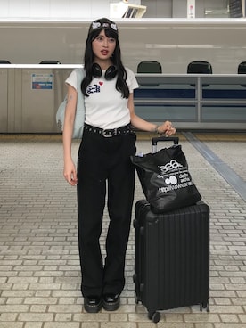 「Dr. Martens（ドクターマーチン）のアイテム」を使った、miyuさん（レディース・158cm）の夏コーディネート