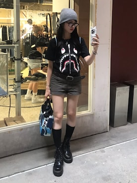 「アイテム（バックパック/リュック）」を使った、miyuさん（レディース・158cm）の夏コーディネート