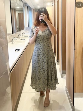 「COCO DEAL（ココディール）のアイテム（ワンピース/ドレス）」を使った、AmberHuangさん（レディース・165cm）の夏コーディネート