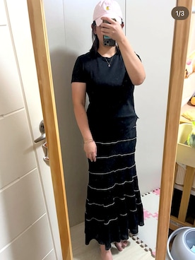「COCO DEAL（ココディール）のアイテム」を使った、AmberHuangさん（レディース・165cm）の夏コーディネート