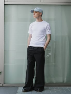 「HANES（ヘインズ）のHanes/ヘインズ 2P Pack A-Shirt 2枚入りパック リブタンクトップ 2026年 夏 夏服（タンクトップ、ホワイト系）」を使った、Rooptokyoさん（メンズ・178cm）の夏コーディネート