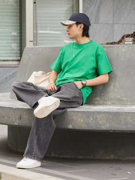 「FLEXFIT（フレックスフィット）のアイテム」を使った、Rooptokyoさん（メンズ・178cm）の夏コーディネート