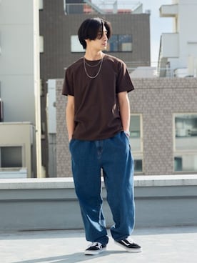 「FRUIT OF THE LOOM（フルーツオブザルーム）のアイテム」を使った、Rooptokyoさん（メンズ・178cm）の夏コーディネート