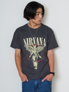「NIRVANA（ニルヴァーナ）のアイテム（Tシャツ/カットソー）」を使った、Rooptokyoさん（メンズ・178cm）の夏コーディネート