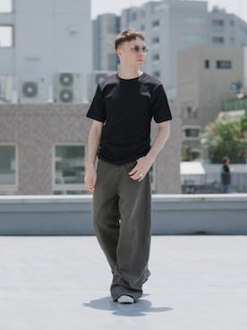 「HANES（ヘインズ）のHanes/ヘインズ 2P Pack A-Shirt 2枚入りパック リブタンクトップ 2026年 夏 夏服（タンクトップ、ホワイト系）」を使った、Rooptokyoさん（メンズ・178cm）の夏コーディネート
