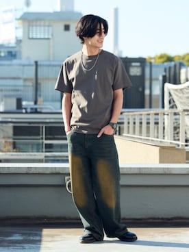 「GILDAN（ギルダン）のアイテム」を使った、Rooptokyoさん（メンズ・178cm）の夏コーディネート