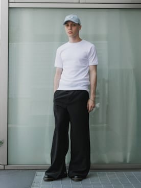 「HANES（ヘインズ）のHanes/ヘインズ 2P Pack A-Shirt 2枚入りパック リブタンクトップ 2026年 夏 夏服（タンクトップ、ホワイト系）」を使った、Rooptokyoさん（メンズ・178cm）の夏コーディネート