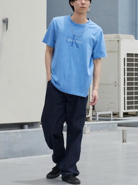 「FRUIT OF THE LOOM（フルーツオブザルーム）のアイテム」を使った、Rooptokyoさん（メンズ・178cm）の夏コーディネート