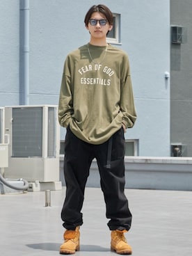 「FOG ESSENTIALS（エフオージーエッセンシャルズ）のアイテム（トップス）」を使った、Rooptokyoさん（メンズ・178cm）の夏コーディネート