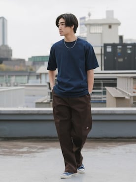 「PRO CLUB （プロクラブ）のアイテム（Tシャツ/カットソー）」を使った、Rooptokyoさん（メンズ・178cm）の夏コーディネート