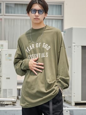 「FOG ESSENTIALS（エフオージーエッセンシャルズ）のアイテム（トップス）」を使った、Rooptokyoさん（メンズ・178cm）の夏コーディネート