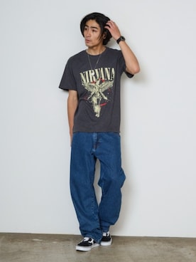 「NIRVANA（ニルヴァーナ）のアイテム（Tシャツ/カットソー）」を使った、Rooptokyoさん（メンズ・178cm）の夏コーディネート