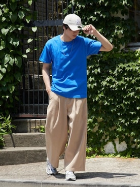 「FRUIT OF THE LOOM（フルーツオブザルーム）のアイテム」を使った、Rooptokyoさん（メンズ・178cm）の夏コーディネート