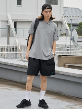 「POLeR（ポーラー）のアイテム（パンツ）」を使った、Rooptokyoさん（メンズ・178cm）の夏コーディネート
