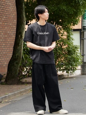 「FRUIT OF THE LOOM（フルーツオブザルーム）のアイテム」を使った、Rooptokyoさん（メンズ・178cm）の夏コーディネート