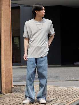 「FRUIT OF THE LOOM（フルーツオブザルーム）のアイテム」を使った、Rooptokyoさん（メンズ・178cm）の夏コーディネート