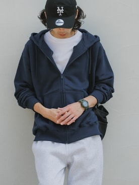 「HANES（ヘインズ）のHanes/ヘインズ RIB S/S CREW TEE BEEFY リブTシャツ 2026年 夏 夏服（Tシャツ/カットソー、ホワイト系）」を使った、Rooptokyoさん（メンズ・178cm）の夏コーディネート