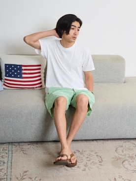 「アイテム（水着、グリーン系）」を使った、Rooptokyoさん（メンズ・178cm）の夏コーディネート