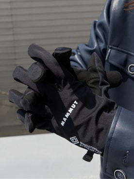 「Mammut（マムート）のMAMMUT/マムート Astro Light SO Glove WINDSTOPPER BY GORE-TEX LABS ゴアテックス グローブ 手袋 タッチスクリーン対応 スマートフォン操作対応 2026年秋冬（手袋、ブラック系）」を使った、Rooptokyoさん（メンズ・178cm）の夏コーディネート