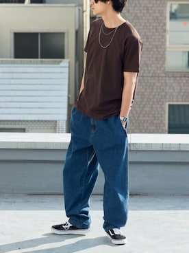 「FRUIT OF THE LOOM（フルーツオブザルーム）のアイテム」を使った、Rooptokyoさん（メンズ・178cm）の夏コーディネート