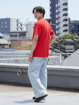 「FRUIT OF THE LOOM（フルーツオブザルーム）のアイテム」を使った、Rooptokyoさん（メンズ・178cm）の夏コーディネート