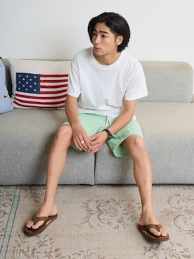 「アイテム（水着、グリーン系）」を使った、Rooptokyoさん（メンズ・178cm）の夏コーディネート