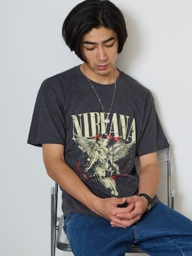 「NIRVANA（ニルヴァーナ）のアイテム（Tシャツ/カットソー）」を使った、Rooptokyoさん（メンズ・178cm）の夏コーディネート