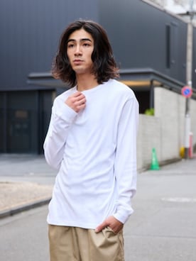「Dickies（ディッキーズ）の【ROOPTOKYO別注】Dickies/ディッキーズ EASY DOUBLE KNEE PANTS イージーダブルニーパンツ スケーター ワークパンツ ルーズフィット 2026年 夏 夏服 秋服（チノパンツ、グリーン系）」を使った、Rooptokyoさん（メンズ・178cm）の秋コーディネート
