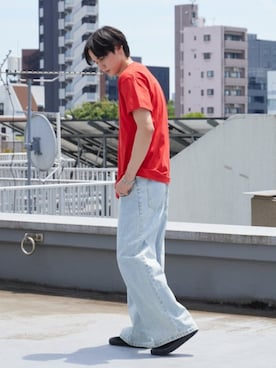「GILDAN（ギルダン）のアイテム」を使った、Rooptokyoさん（メンズ・178cm）の夏コーディネート