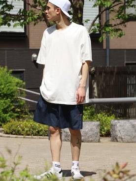 「FOG ESSENTIALS（エフオージーエッセンシャルズ）のアイテム（トップス）」を使った、Rooptokyoさん（メンズ・178cm）の夏コーディネート