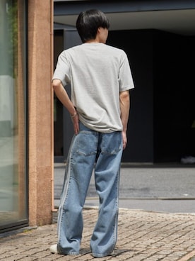 「FRUIT OF THE LOOM（フルーツオブザルーム）のアイテム」を使った、Rooptokyoさん（メンズ・178cm）の夏コーディネート