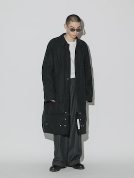 「アイテム（ステンカラーコート、ブラック系）」を使った、Rooptokyoさん（メンズ・178cm）の秋コーディネート