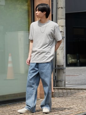 「FRUIT OF THE LOOM（フルーツオブザルーム）のアイテム」を使った、Rooptokyoさん（メンズ・178cm）の夏コーディネート