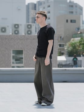 「Dickies（ディッキーズ）のDickies/ディッキーズ DK C3P ロゴ刺繍底パイル　靴下 2026年 夏 夏服（ソックス/靴下、ホワイト系）」を使った、Rooptokyoさん（メンズ・178cm）の夏コーディネート