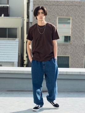 「FRUIT OF THE LOOM（フルーツオブザルーム）のアイテム」を使った、Rooptokyoさん（メンズ・178cm）の夏コーディネート