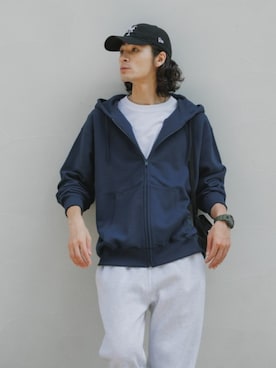 「HANES（ヘインズ）のHanes/ヘインズ RIB S/S CREW TEE BEEFY リブTシャツ 2026年 夏 夏服（Tシャツ/カットソー、ホワイト系）」を使った、Rooptokyoさん（メンズ・178cm）の夏コーディネート