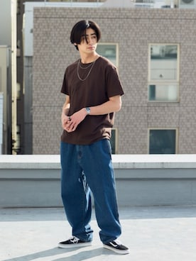 「FRUIT OF THE LOOM（フルーツオブザルーム）のアイテム」を使った、Rooptokyoさん（メンズ・178cm）の夏コーディネート