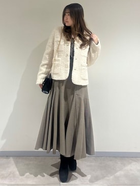 「アイテム（ブーツ、その他）」を使った、ASTORIA ODIER（アストリア オディール）さん（レディース・161cm）の冬コーディネート