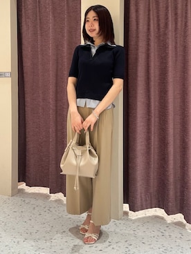 「半袖ニット」｜ASTORIA ODIER（アストリア オディール）さん（レディース・163cm）の春コーディネート