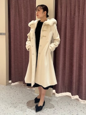 「アイテム（ダッフルコート）」を使った、ASTORIA ODIER（アストリア オディール）さん（レディース・160cm）の冬コーディネート