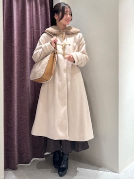 「アイテム（ダッフルコート）」を使った、ASTORIA ODIER（アストリア オディール）さん（レディース・160cm）の冬コーディネート