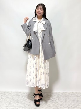 「花柄ワンピース」｜ASTORIA ODIER（アストリア オディール）さん（レディース・156cm）の春コーディネート
