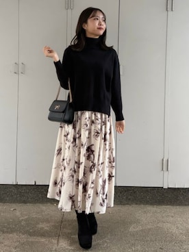 「厚底ブーツ」｜ASTORIA ODIER（アストリア オディール）さん（レディース・156cm）の冬コーディネート